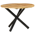 ZNTS Dining Table Round 100x100x75 cm Rough Mango Wood 321681