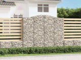 Arched Gabion Baskets 4 pcs 200x50x220/240 cm Galvanised Iron 3145768