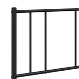 Metal Bed Frame without Mattress with Headboard Black 150x200cm 352482