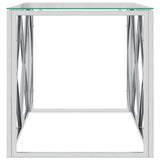 Coffee Table 110x45x45 cm Stainless Steel and Glass 349961