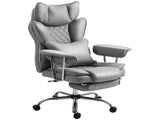 Leathaire Reclining Office Chair with Lumbar Support Pillow - Grey T3398P377420
