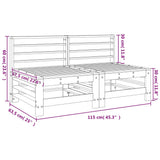 Garden Middle Sofas 2 pcs White Solid Wood Pine 825640
