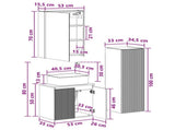 Bathroom Furniture Set 4 pcs Grey Sonoma 3407452