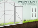 6 x 2.5ft Polycarbonate Greenhouse Walk-In Green House with Rain Gutter, Sliding Door, Window, T3398P328380