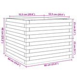 Garden Planter Wax Brown 60x60x46 cm Solid Wood Pine 3282411
