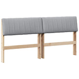 Upholstered Headboard Light Grey 160 cm Solid Pine Wood 879219