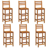 Bar Stool Set of 6 Brown Solid Acacia wood Tall Footrest 3115987