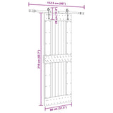 Sliding Door with Hardware Set 80x210 cm Solid Wood Pine 3332701