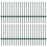 Green Fence Posts 44 pcs Green Metal 3335915