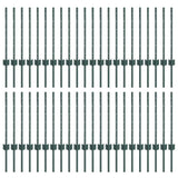 Green Fence Posts 44 pcs Green Metal 3335915