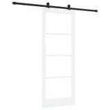 Sliding Door ORKDAL White 83 x 211 cm Solid Pine Wood and Glass 3332140