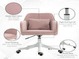 Velvet Office Chair, Desk Chair, Makeup Vanity Chair with Massage Lumbar Pillow and Rolling Wheels T3398P328220