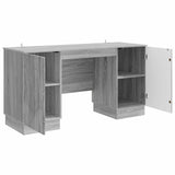 Desk with Shelf Grey Sonoma 142.5 x 50 x 75 cm Engineered Wood 3414627