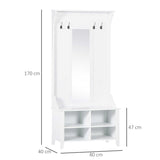 Hallway Furniture Set Shoe Bench Storage Mirror Cabinet Coat Rack Multiple Cubes Hangers Organiser T3398P344509