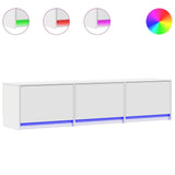 TV Cabinet with LED White 165 x 34 x 40 cm Engineered Wood 8006547