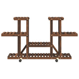 Flower Stand with Wheels 110x25x78 cm Solid Wood Fir 362855