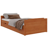 Bed Frame Honey brown Solid pine wood Single Bed Frame 322161
