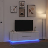 TV Cabinet with LED Lights White 160.5x41x50 cm 3328426