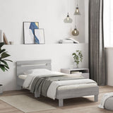 Bed Frame without Mattress with Headboard Grey Sonoma 100x200 cm 838531