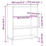Shelf Cabinet White 69.5x32.5x90 cm Engineered Wood 828372