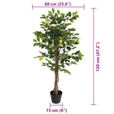 Artificial Lemon Tree with 3 Trunks Green 120 cm PP 4010677