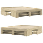 Bed Frame without Mattress Sonoma Oak 160x200 cm Engineered Wood 3295459