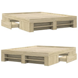 Bed Frame without Mattress Sonoma Oak 160x200 cm Engineered Wood 3295459