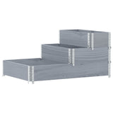 3-Tier Raised Bed Grey 120x80 cm Solid Wood Pine 4010311