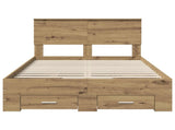 Bed Frame with Drawer Artisan Oak 120 x 190 cm Engineered Wood 3408289
