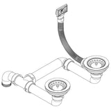 Kitchen Sink Double Basin Granite 80 x 50 x 30.5 cm Graphite 42053746