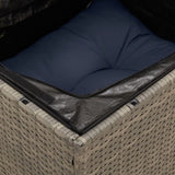 Garden Sofa 4 pcs Grey and navy 62 x 62 x 69 cm Poly rattan 366163