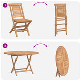 Garden Set 5 pcs Brown Solid Teak Wood 3437368
