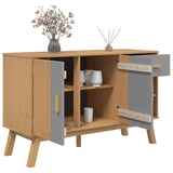 Sideboard OLDEN Grey and Brown 114x43x73.5 cm Solid Wood Pine 358607
