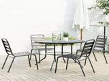 Stackable Garden Chair Set 5 pcs Anthracite Powder-coated Steel 3283766