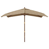 Garden Parasol with Wooden Pole Taupe 300x300x273 cm 363194