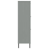 Bookcase with Metal Legs Grey 90x35x128.5 cm Solid Wood OSLO 351013