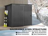 5 x 3.5ft Metal Garden Storage Shed with Effortless Assembly and 2 Pairs of Gloves, Waterproof T3398P554364