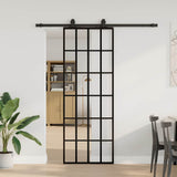 Sliding Door with Hardware Set Black 76x205 cm ESG Glass 3375793