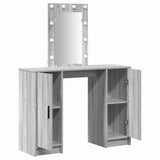 Dressing Table with Door Grey 102 x 33 x 135 cm Engineered Wood 865186