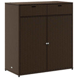 Garden Storage Cabinet Brown 105x55x113 cm Poly Rattan 365564