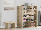 Shoe Cabinet with Shelf 2 pcs Sonoma Oak Engineered Wood 8000382