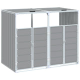 Wheelie Bin Storage for Double Bins Grey 144x81x113 cm Steel 4006176