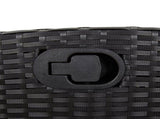 7 Piece Garden Dining Set with Cushions Black Poly Rattan 3212477