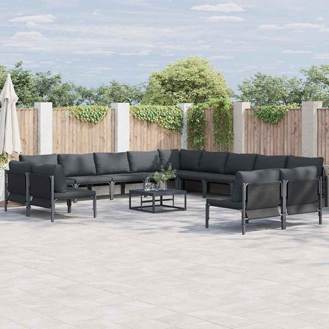 Garden Sofa Set with Cushion Anthracite Steel 3379033
