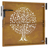 Garden Gate 85x75 cm Corten Steel Tree Design 153208
