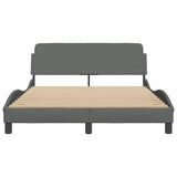 Bed Frame "Dover" Dark Grey 137x190 cm Fabric 373280