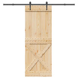 Sliding Door with Hardware Set 85x210 cm Solid Wood Pine 3332792