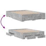 Bed Frame with Drawers without Mattress Concrete Grey 140x190 cm 3280401