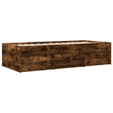 Daybed with Drawers without Mattress Smoked Oak 100x200 cm 3280871