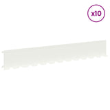 Lawn Edging 10 pcs 102 x 15 x 4 cm Steel White 8008766